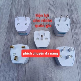 Phích chuyển đổi đa năng 2 chấu ra 3 chấu Ổ cắm điện đa năng chuyển đổi 2 ra 3 Chân dẹt chân vuông chân tròn