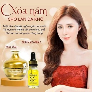 Bộ dưỡng da - Kem face nhân sâm serum c giúp mờ thâm nám tàn nhang Ncollagen 35ml
