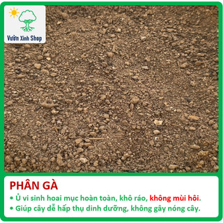 Phân gà hữu cơ, không mùi hôi, phân bón hữu cơ cho rau sạch, hoa hồng, hoa lan, cây cảnh, 5kg