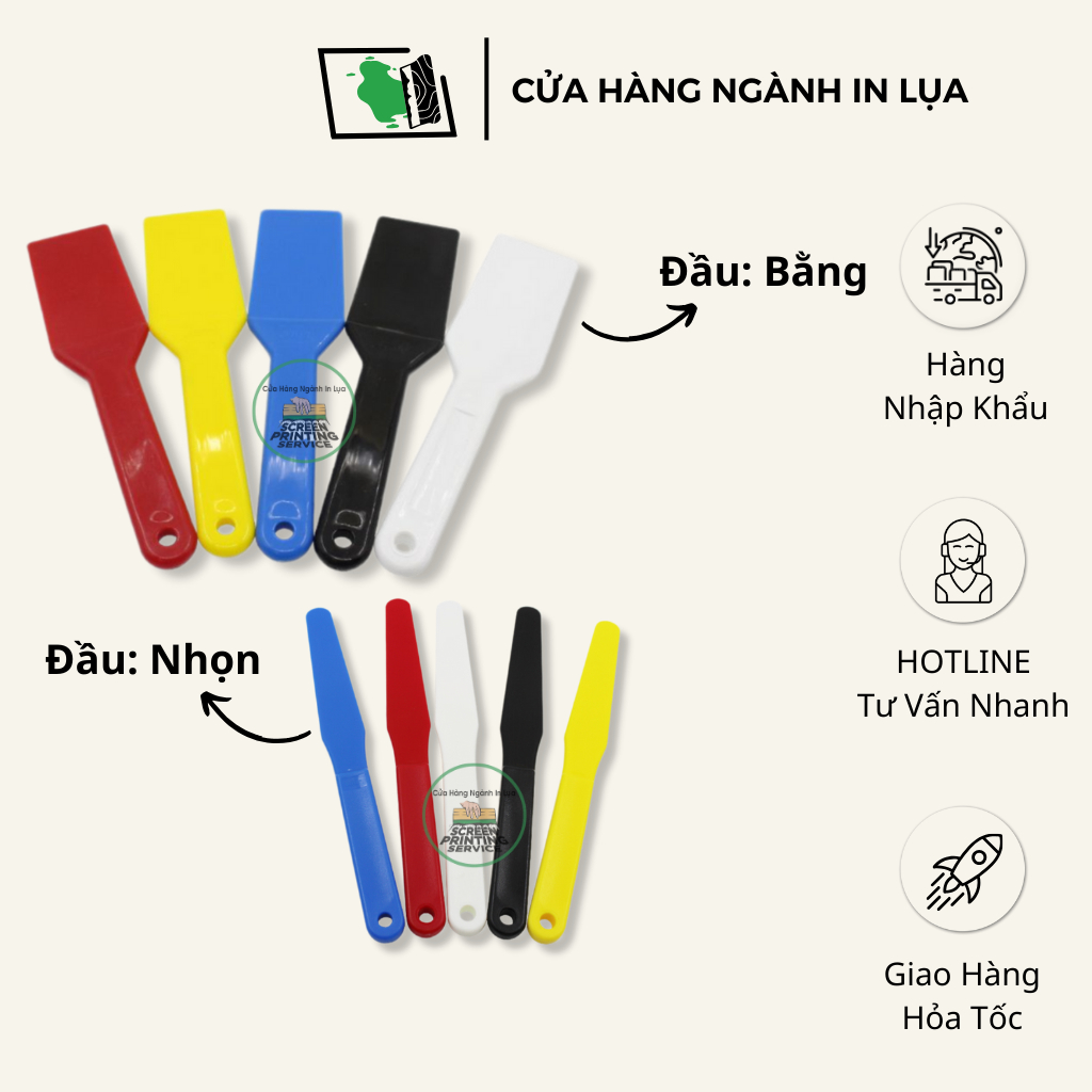Dao nhựa khuấy mực in lụa, khuấy mực in offset