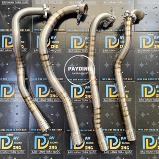  Cổ pô titan hàn tích sâu chưa màu kèm pas nhôm và khâu chống xì dành cho các dòng xe số và xe tay ga 