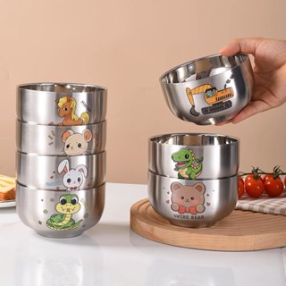 Bát Inox Chống Nóng Dày Dặn Loại 1 Cho Bé Ăn Dặm In Hình Con Vật Siêu Đáng Yêu Ngộ Nghĩnh
