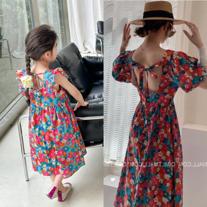 đồ gia đình-đồng phục gia đình-váy mẹ bé-set mẹ và bé-đầm đi biển