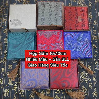 Hộp Gấm 10x10cm Đựng Trang Sức - Hộp Gấm Nhiều Mầu