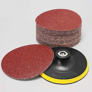 Bộ Phớt (đế) Mài Nhựa Với 5 Miếng Giấy Nhám Tròn 125mm( Cốt mấy 10 ly) ❤️freeship❤️