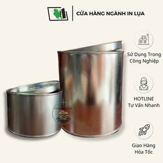 Lon thiếc đựng sơn, mực in lụa, hoá chất có nắp loại 500gram và 1kg