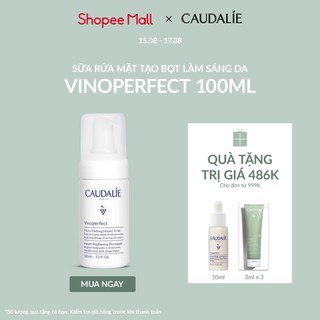 Sữa rửa mặt tạo bọt làm sáng da caudalie paris vinoperfect 100ml - mới 2024