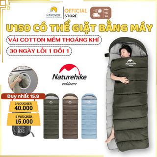 Túi ngủ văn phòng du lịch cắm trại siêu nhẹ có mũ, túi ngủ Naturehike chính hãng gấp gọn dễ vệ sinh