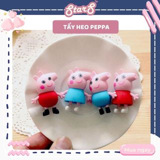 Tẩy bút chì gỗ kim hình con heo peppa dễ thương