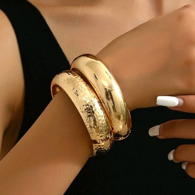 [ORDER] Vòng Tay Kiềng Vàng Trơn Thanh Lịch Thời Trang Minimalist Trendy
