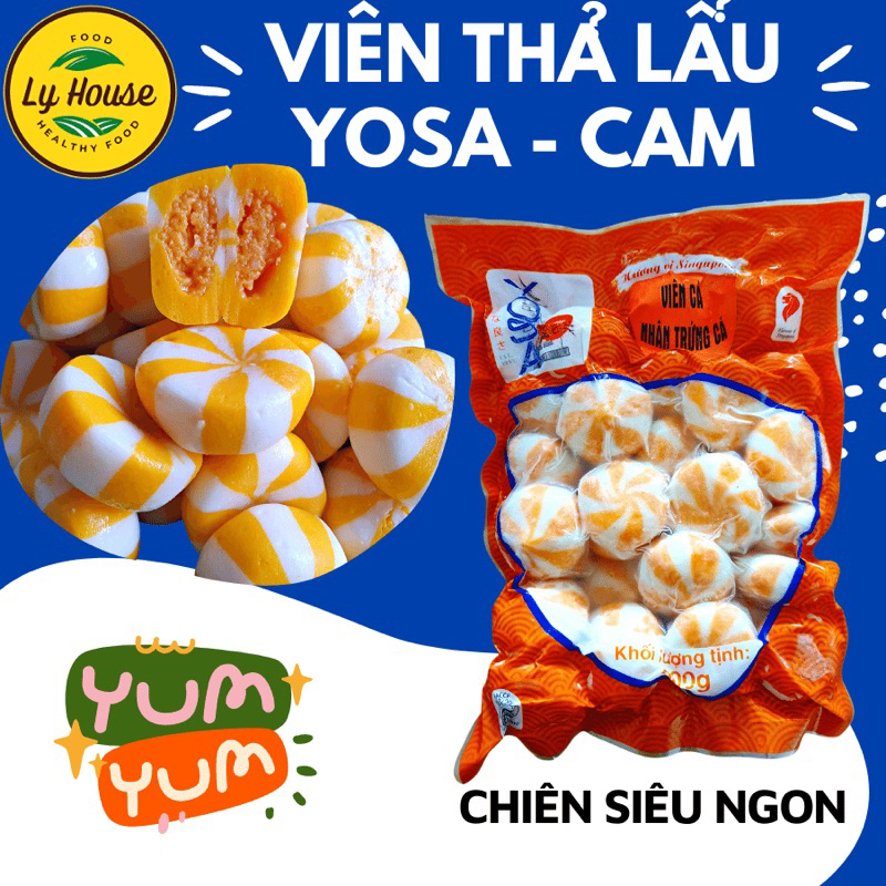 Viên Thả Lẩu trứng Cá Phú Mark, màu Cam và mix 5 vị. chiên, lẩu ngon, vị surimi kết hợp nhân trứng  An Phát Phát