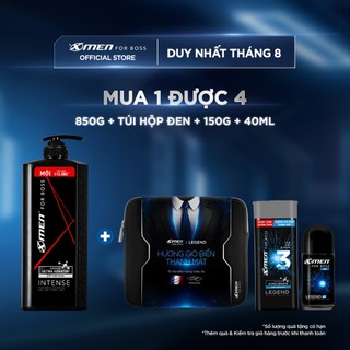 Dầu gội nước hoa X-Men For Boss Intense 850g - Mùi hương trầm đầy nội lực