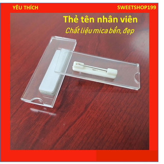 Thẻ tên nhân viên mica, bảng tên nhân viên, thẻ tên ghim cài