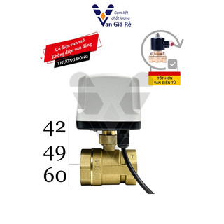 Van bi điện thường đóng 220v 24v 12v ren 42 49 60 - Van khoá nước tự động bằng motor, có điện van mở