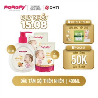 Sữa tắm gội cho bé Mamamy gốc thực vật thiên nhiên, dịu lành tinh dầu bưởi/tía tô