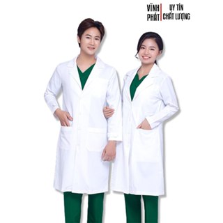 Áo Blouse Bác Sĩ Dài Tay Nam Nữ Chất Vải Cao Cấp Mịn Mát - Áo Blouse Vest Dày Dặn Chất Lượng Bao Đẹp.