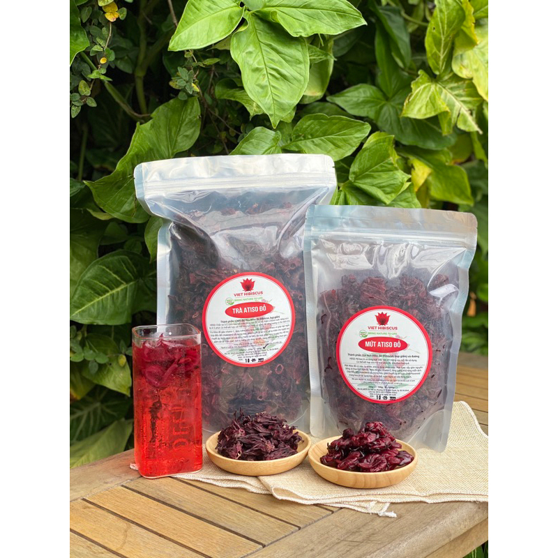 Combo 250gr Trà + 500gr Mứt Atiso đỏ (Lạc thần, Hibiscus, Bụp giấm)
