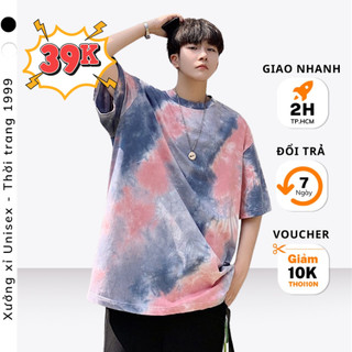 Áo thun Unisex loang nhiều màu rộng tay lở loang màu Vải Thái bền đẹp áo thun nam nữ hot trend cá tính