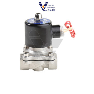 (coil đồng 100%) Van điện từ inox 304 Uni-D phi 21mm 12V 24V 110V 220V, dùng cho nước, khí nén, hơi, dầu - UWS tròn