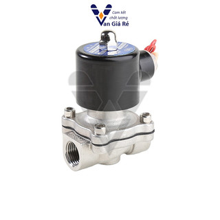 (coil đồng 100%) Van điện từ inox 304 Uni-D phi 21mm 12V 24V 110V 220V, dùng cho nước, khí nén, hơi, dầu - UWS tròn