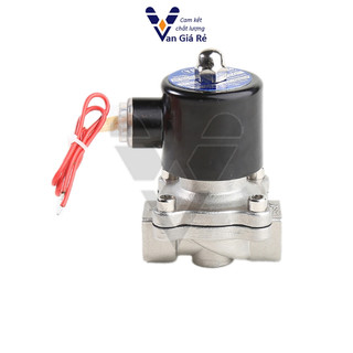 (coil đồng 100%) Van điện từ inox 304 Uni-D phi 21mm 12V 24V 110V 220V, dùng cho nước, khí nén, hơi, dầu - UWS tròn