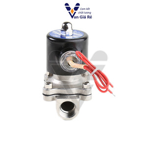 (coil đồng 100%) Van điện từ inox 304 Uni-D phi 21mm 12V 24V 110V 220V, dùng cho nước, khí nén, hơi, dầu - UWS tròn
