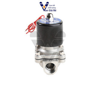 (coil đồng 100%) Van điện từ inox 304 Uni-D phi 21mm 12V 24V 110V 220V, dùng cho nước, khí nén, hơi, dầu - UWS tròn
