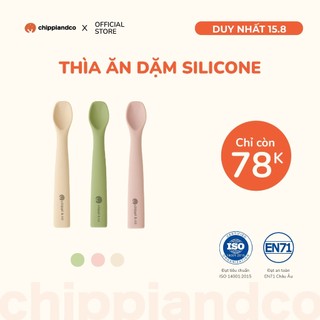 Thìa ăn dặm silicon kháng khuẩn thìa ăn dặm silicon kèm hộp đựng cao cấp CHIPPIANDCO tập ăn dặm cho bé