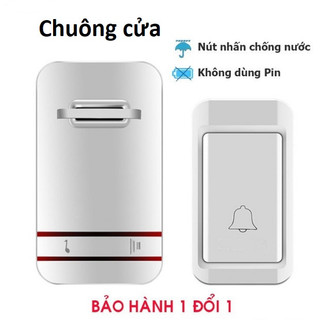 Chuông cửa không dây Cacazi, nút nhấn không dùng pin chống nước, chuông báo khách
