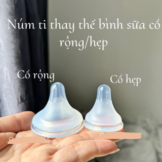 COMBO 5 Núm ti SIÊU MỀM cổ rộng, cổ hẹp đủ size S/M/L/LL thay thế cho bình Pigeon, Lansinoh và các loại bình khác