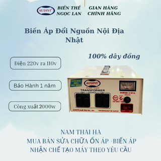 Biến Thế Dây Đồng 2 KVA, Chuyển Điện 220v ra 110v. 100v, Chuyên Dùng Cho Hàng Nội Địa