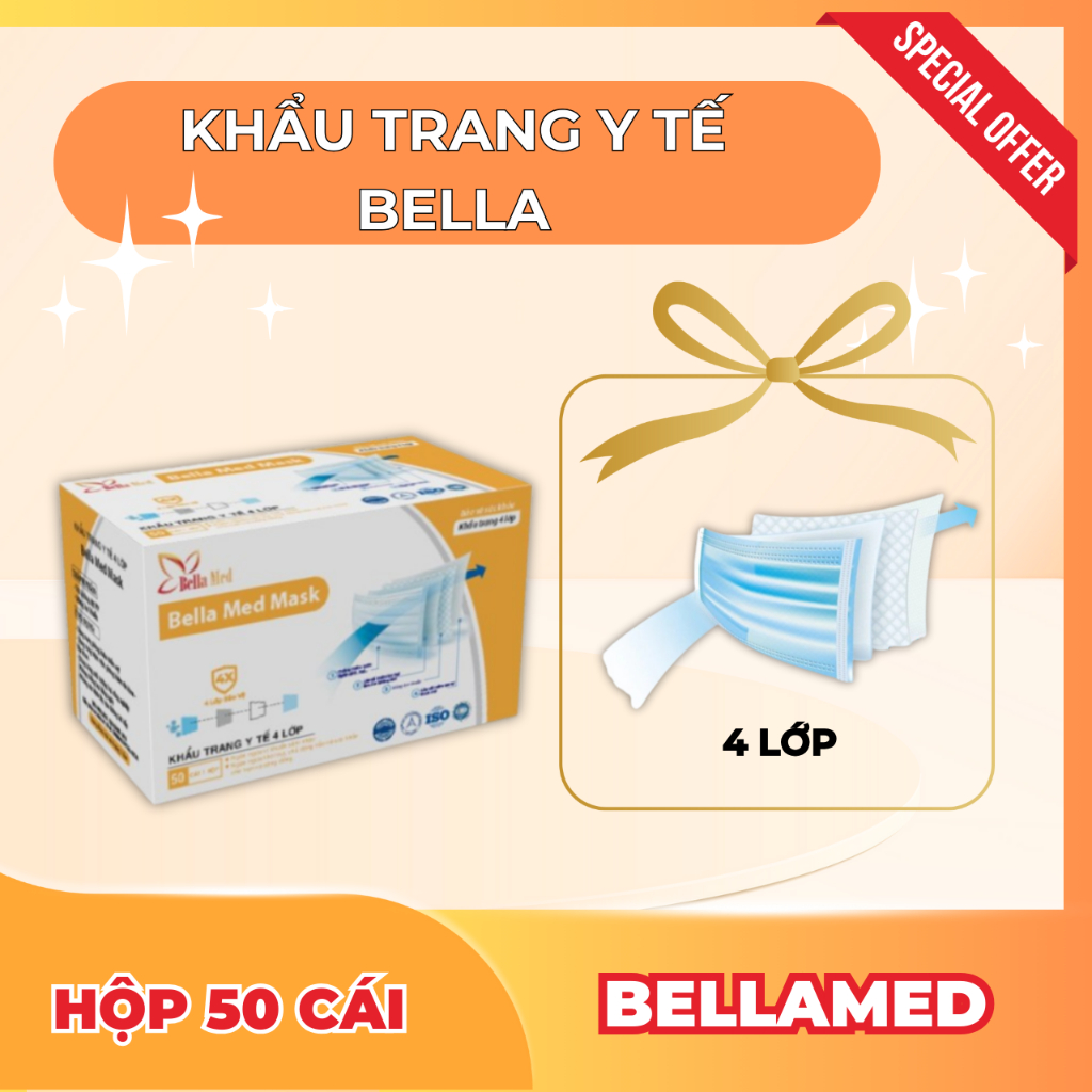 Khẩu Trang Y Tế 4 Lớp Usasen Hàng Tốt Không Có Mùi Hôi - 1 Hộp 50 Cái