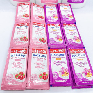Dây 12 gói Sữa Tắm Hazeline Dưỡng Ẩm Sáng Da gói 4,5g