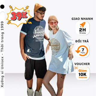 Áo thun nam nữ tay lỡ Charmer áo thun nam nữ vải (trắng,đen,nâu,xanh dương)