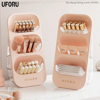 Kệ đựng cọ trang điểm, đựng đồ mỹ phẩm 3 ngăn UFORU thiết kế đa năng nhỏ gọn, chất liệu nhựa PET cao cấp - UF671