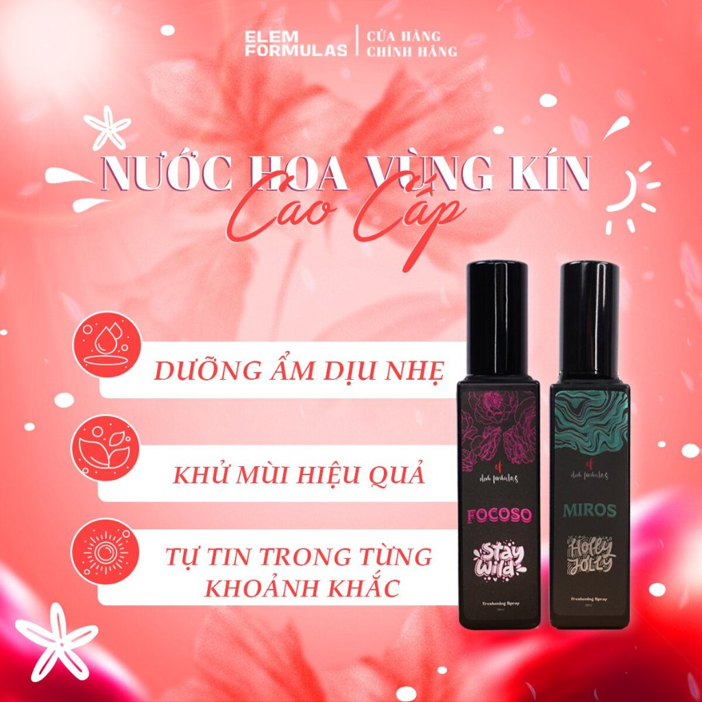 Nước Hoa Vùng Kín Hương Nước Hoa Cao Cấp Từ Ý, Xịt Thơm Vùng Kín 19 ML Cấp Khoáng Dưỡng Ẩm An Toàn Cho Da