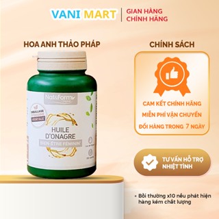 [ CHÍNH HÃNG ]Viên uống tinh dầu hoa anh thảo hữu cơ Pháp Huile Onagre Nat&Form Giúp cân bằng nội tiết , đẹp da 200 viên