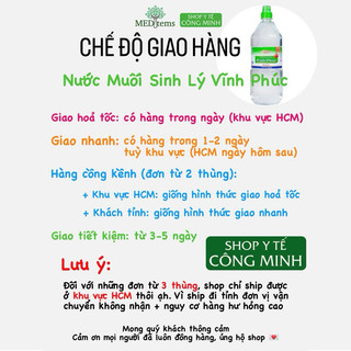 [1 thùng - 12 chai] Nước muối Nano Bạc Vĩnh Phúc 1000 ml