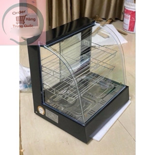 Tủ trưng bày và giữ nóng THỨC ĂN gà rán KFC, khoai tây đa năng - Loại 3 tầng 2 khay màu đen ( HÀNG CÓ SẴN )