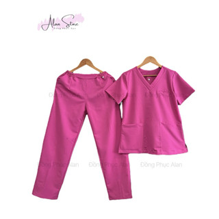 ĐỒNG PHỤC SPA/BỘ SCRUBS/GIÁO VIÊN MẦM NON NỮ COTTON MÀU HỒNG