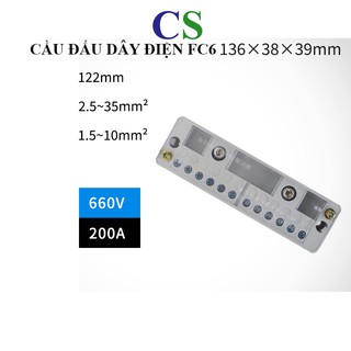 Cầu đấu chia dây điện đôi 1 ra 6 FC6/FJ6