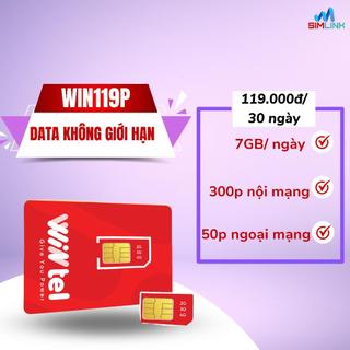 Sim vật lý wintel win119p - sim data 4g không giới hạn - đã nạp sẵn tháng đầu
