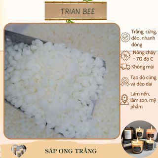 Sáp ong trắng 1kg - sáp ong tinh chế, hạt tròn, trắng, cứng, dẻo, không mùi