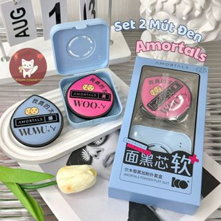 [AMORTALS] Bộ 2 Bông Mút AMORTALS Đen Trang Điểm Tán Kem Nền Màu Đen XL Kèm Hộp, Dụng Cụ Trang Điểm Nền