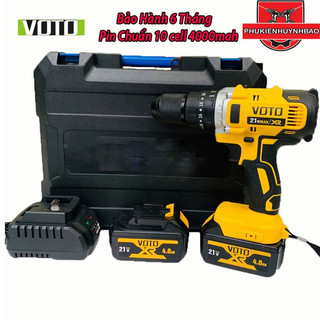 Máy Khoan Pin 21V Khoan Tường Bắn Vít 3 Chức Năng VOTO Động Cơ 775 Đầu Kẹp 13mm