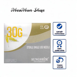 Hộp 100 cây kim sungShim tiêm meso 30G 32G 34g 1.5mm 2.5mm 4mm 13mm tiêm căng bóng cá hồi PRP Hàn Quốc