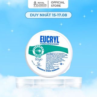 Bột Bạc Hà Giúp Sạch Miệng Trắng Răng, Hơi Thở Thơm Mát Eucryl Toothpower 50g