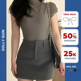 Chân váy công sở chữ A ngắn, chân váy công sở có quần bảo hộ cạp cao tôn mông thanh lịch CV024 Dolly Quin