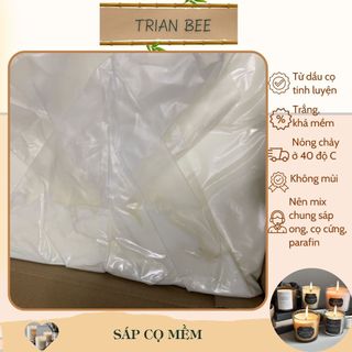 Sáp cọ mềm 1kg sáp thực vật an toàn từ dầu cọ, mềm dính tay, trắng, không mùi