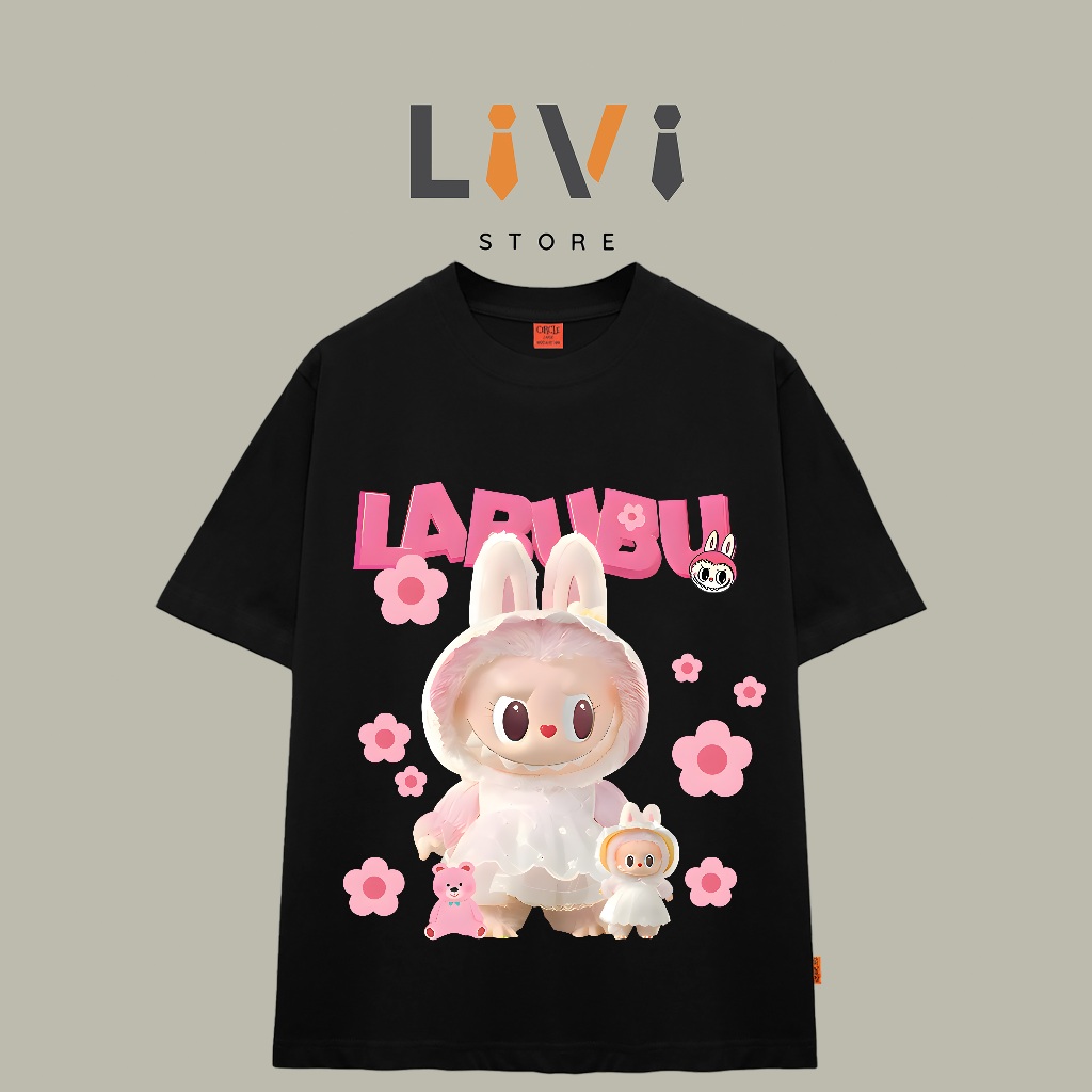 Áo thun Labubu form rộng chuẩn âu LB107 Unisex nam nữ phong cách vải tốt – LiVi Store